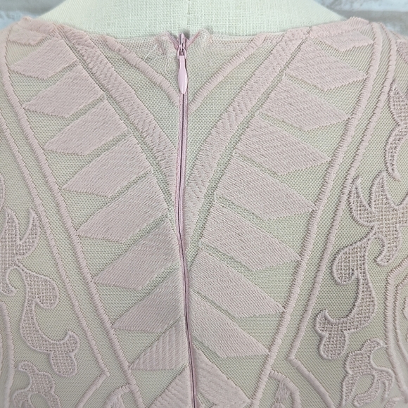 Saints + Secrets Small Dreamy Long Sleeve Blush Pink Ruffle Mini Dress - Picture 14 of 15